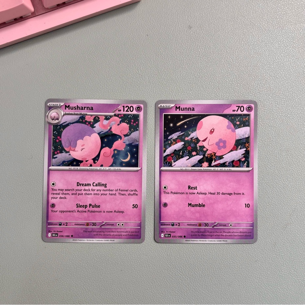 Set of 2 Musharna + Munna 2025 Pokémon TCG